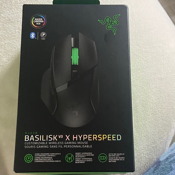 Razer Other - Razer Basilisk V3 X Hyperspeed Wireless Gaming Mouse - Black with Green Accent